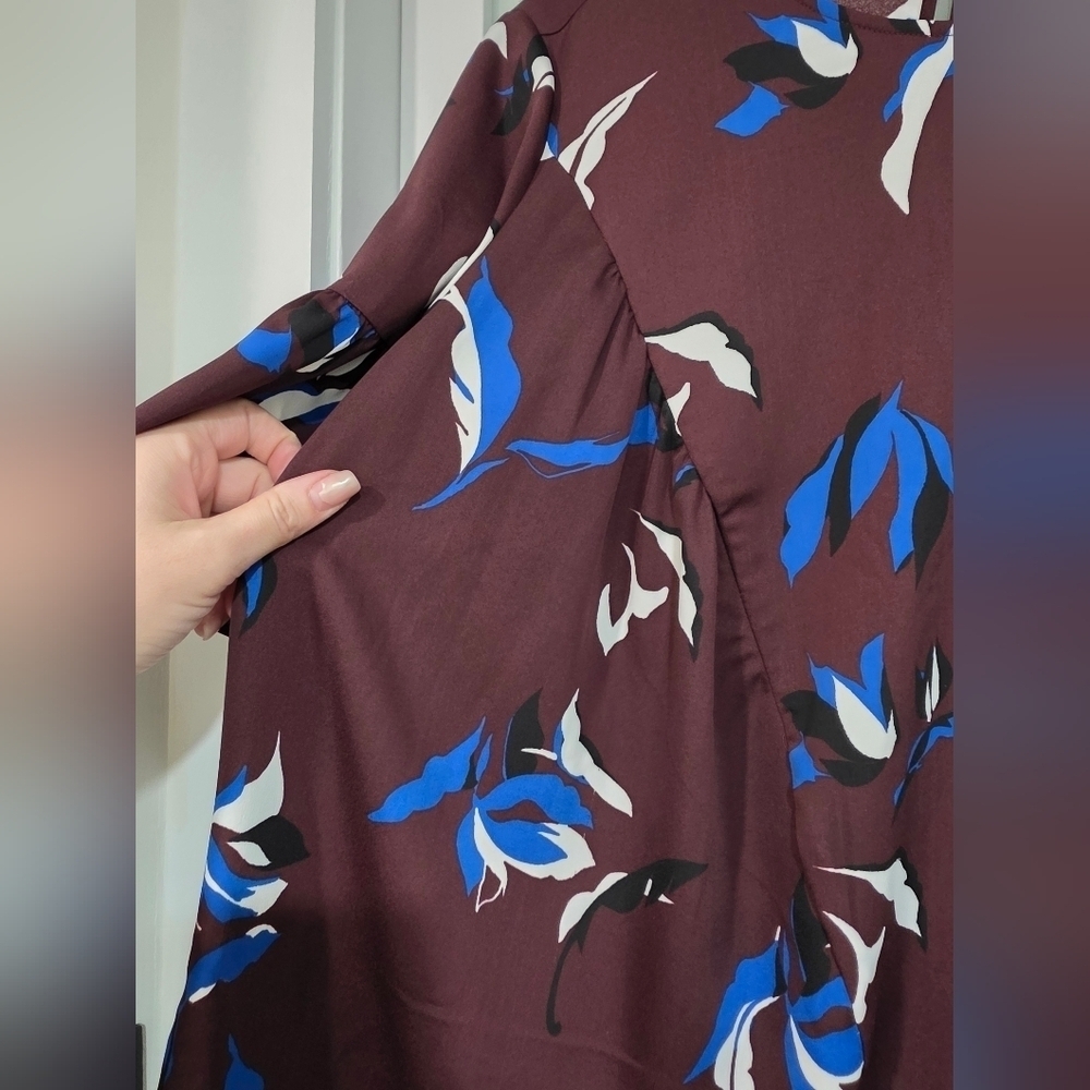 Halogen Floral Ruffle Sleeve Top - Multicolor - Picture 7 of 16